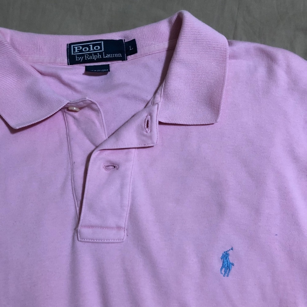 light pink Polo Ralph Lauren collared shirt